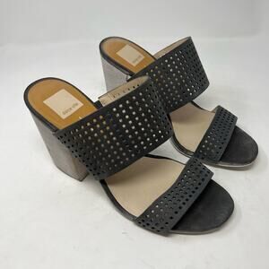 Dolce Vita Esme Double Strap Whitewash Distressed Block Heel Womens Sandal 8.5